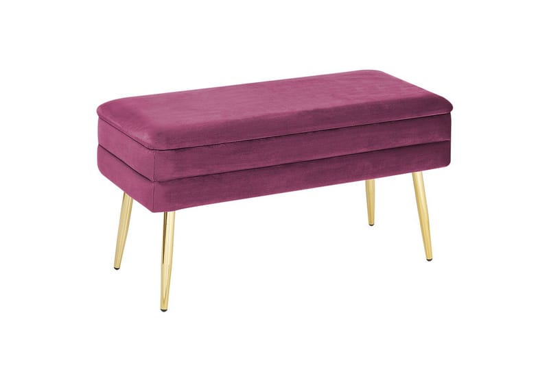 Förvaringsbänk Durham Rött/guld - Rött/guld - Möbler - Fåtölj & stolar - Pall & puff - Fotpallar
