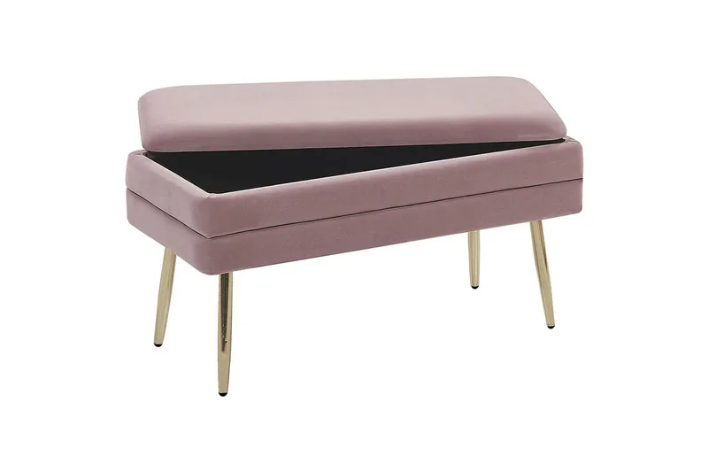 Förvaringsbänk Durham Rosa - Rosa - Möbler - Fåtölj & stolar - Pall & puff - Fotpallar