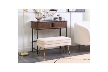 Förvaringsbänk Durham Vitt/guld - Vitt/guld - Möbler - Fåtölj & stolar - Pall & puff - Fotpallar