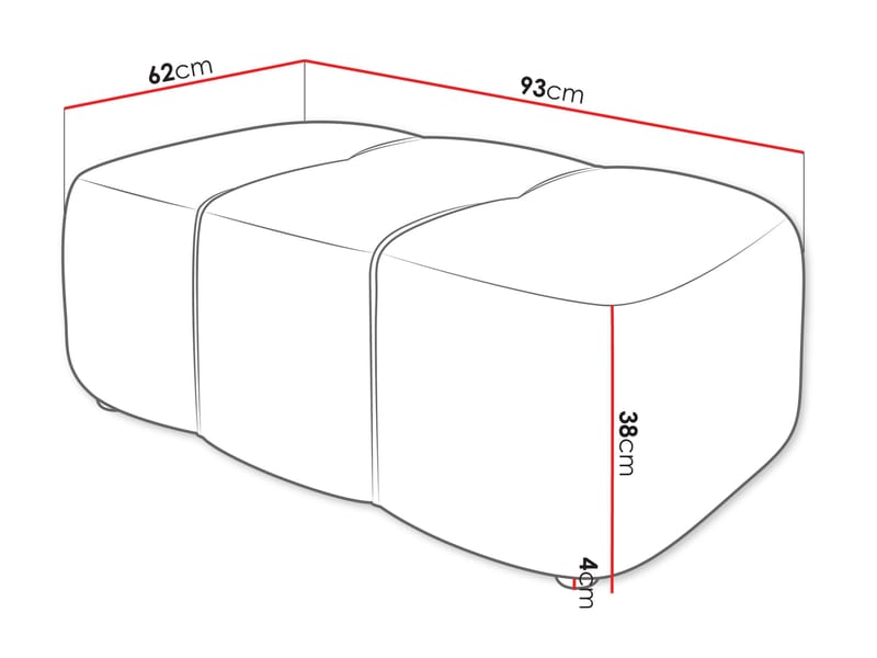 Flo Fotpall 93 cm - Svart - Möbler - Fåtölj & stolar - Pall & puff - Fotpallar