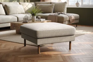 Florenz Fotpall - Grå/Beige - Möbler - Fåtölj & stolar - Pall & puff - Fotpallar