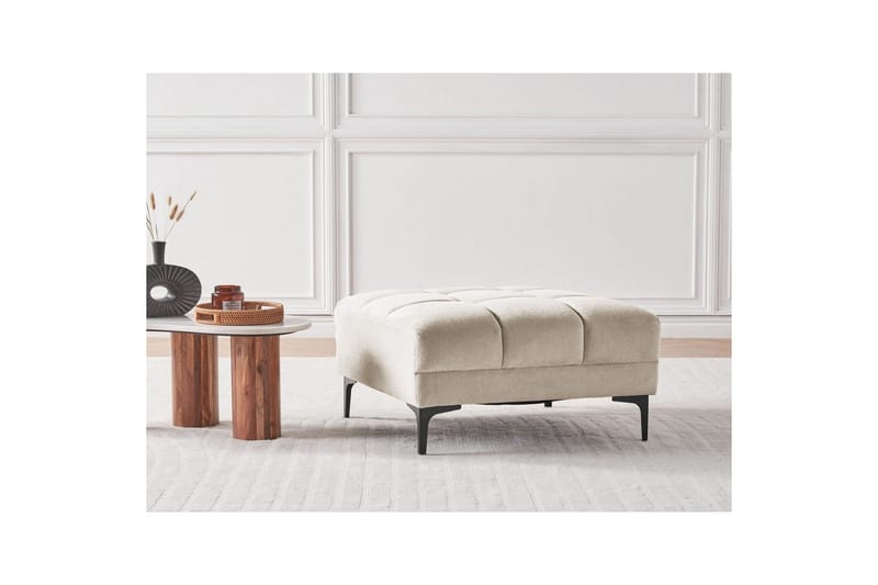 Fotpall Alnes Beige/svart - Beige/svart - Möbler - Fåtölj & stolar - Pall & puff - Fotpallar