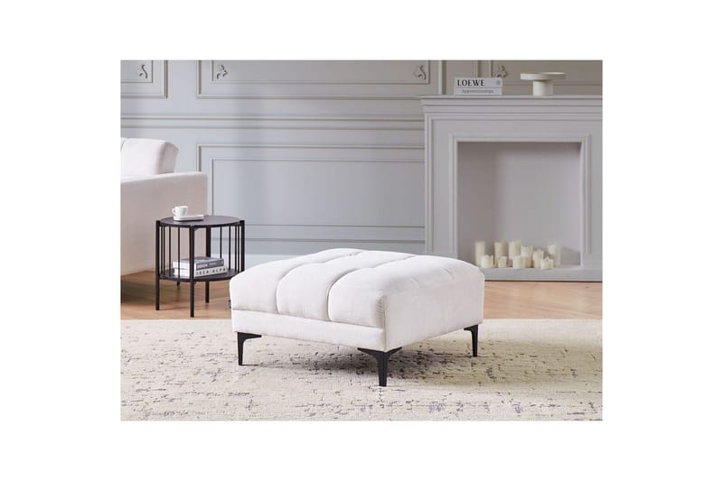 Fotpall Alnes Vit/Svart - Vit/Svart - Möbler - Fåtölj & stolar - Pall & puff - Fotpallar