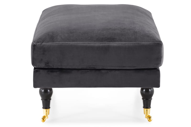 Andrew Fotpall Sammet - Mörkgrå/Mässing - Möbler - Fåtölj & stolar - Pall & puff - Fotpallar