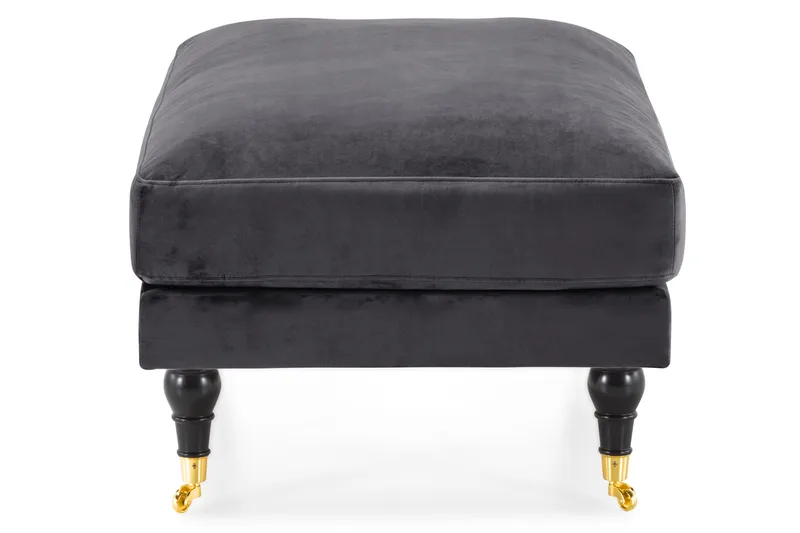 Andrew Fotpall Sammet - Mörkgrå/Mässing - Möbler - Fåtölj & stolar - Pall & puff - Fotpallar