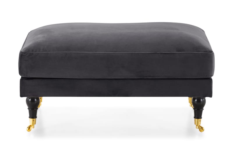 Andrew Fotpall Sammet - Mörkgrå/Mässing - Möbler - Fåtölj & stolar - Pall & puff - Fotpallar