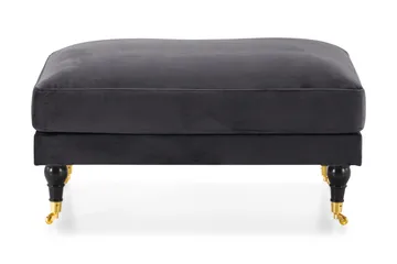 Andrew Fotpall Sammet - Mörkgrå/Mässing - Möbler - Fåtölj & stolar - Pall & puff - Fotpallar