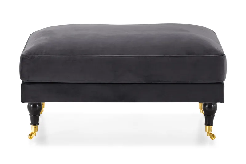 Andrew Fotpall Sammet - Mörkgrå/Mässing - Möbler - Fåtölj & stolar - Pall & puff - Fotpallar