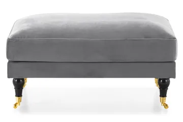 Andrew Fotpall Sammet - Silvergrå/Mässing - Möbler - Fåtölj & stolar - Pall & puff - Fotpallar