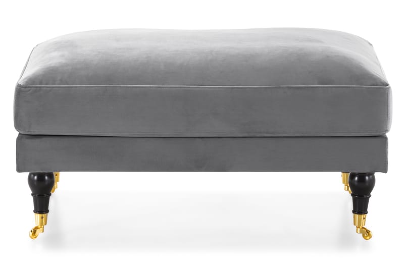 Andrew Fotpall Sammet - Silvergrå/Mässing - Möbler - Fåtölj & stolar - Pall & puff - Fotpallar