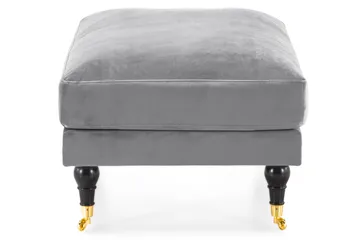 Andrew Fotpall Sammet - Silvergrå/Mässing - Möbler - Fåtölj & stolar - Pall & puff - Fotpallar