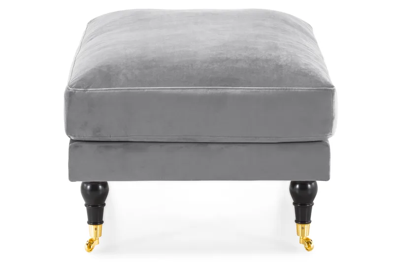 Andrew Fotpall Sammet - Silvergrå/Mässing - Möbler - Fåtölj & stolar - Pall & puff - Fotpallar