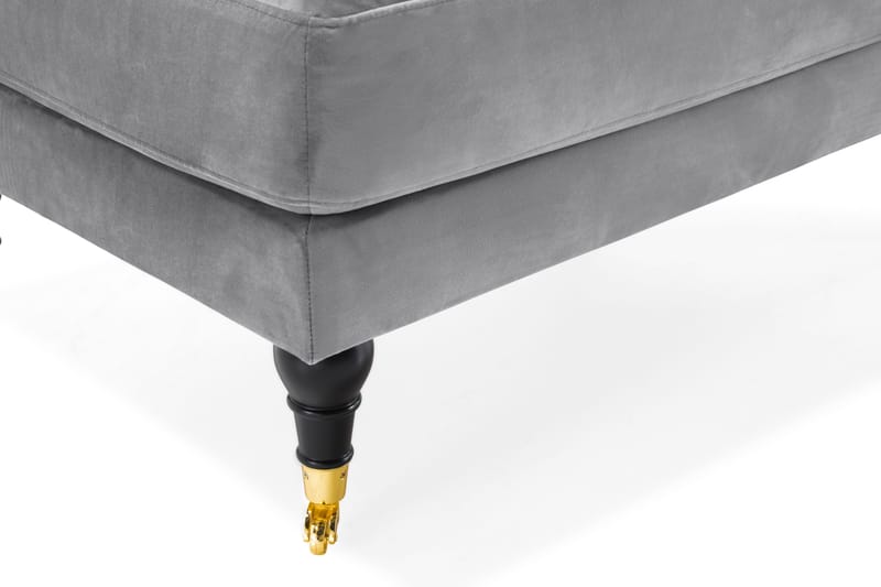 Andrew Fotpall Sammet - Silvergrå/Mässing - Möbler - Fåtölj & stolar - Pall & puff - Fotpallar