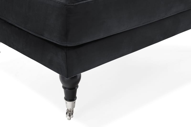 Andrew Fotpall Sammet - Svart/Krom - Möbler - Fåtölj & stolar - Pall & puff - Fotpallar