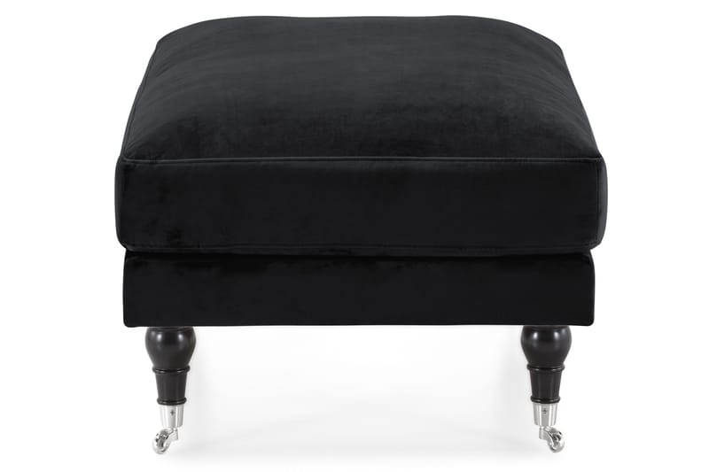 Andrew Fotpall Sammet - Svart/Krom - Möbler - Fåtölj & stolar - Pall & puff - Fotpallar