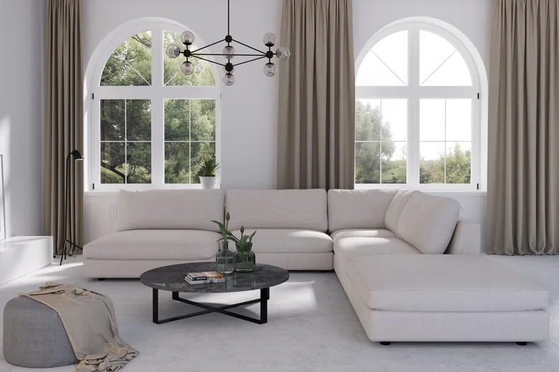 Arken Fotpall - Linnebeige - Möbler - Fåtölj & stolar - Pall & puff - Fotpallar