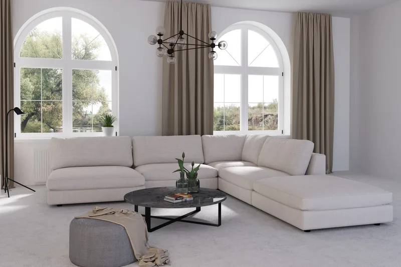 Arken Fotpall - Linnebeige - Möbler - Fåtölj & stolar - Pall & puff - Fotpallar