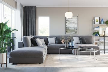 Arken Fotpall Sammet - Ljusgrå - Möbler - Fåtölj & stolar - Pall & puff - Fotpallar