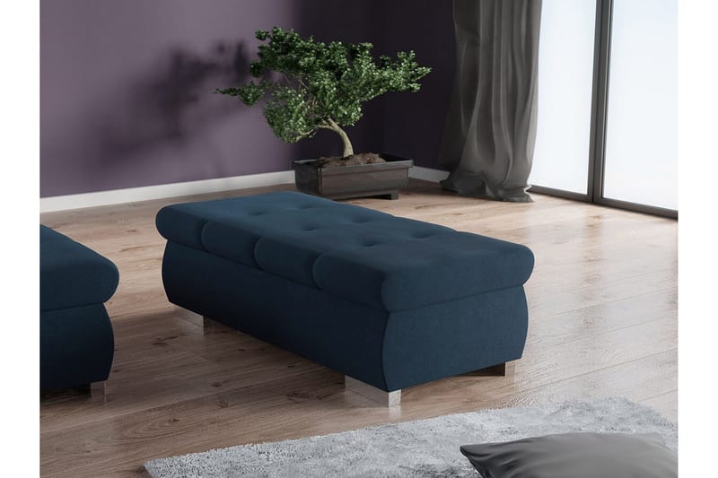 Cerys Fotpall 60 cm - Blå - Möbler - Fåtölj & stolar - Pall & puff - Fotpallar
