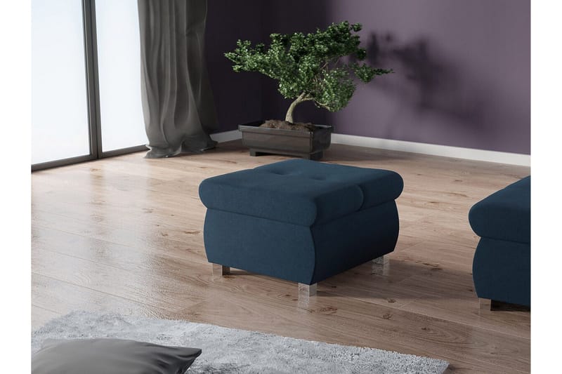 Cerys Fotpall 60 cm - Blå - Möbler - Fåtölj & stolar - Pall & puff - Fotpallar