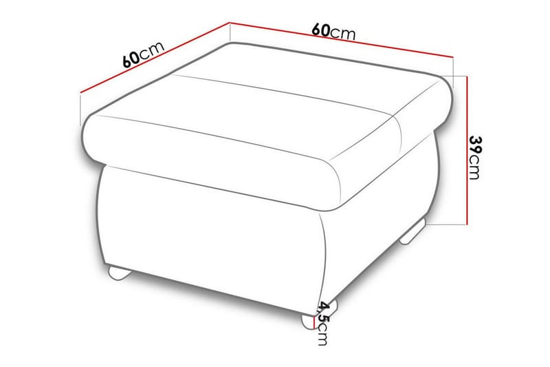 Cerys Fotpall 60 cm - Blå - Möbler - Fåtölj & stolar - Pall & puff - Fotpallar