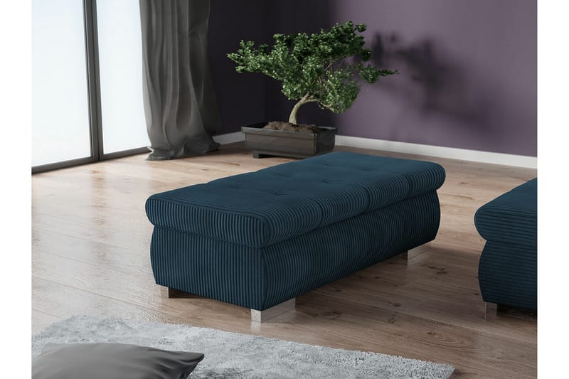 Cerys Fotpall 60 cm - Blå - Möbler - Fåtölj & stolar - Pall & puff - Fotpallar