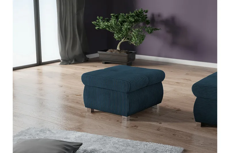 Cerys Fotpall 60 cm - Blå - Möbler - Fåtölj & stolar - Pall & puff - Fotpallar
