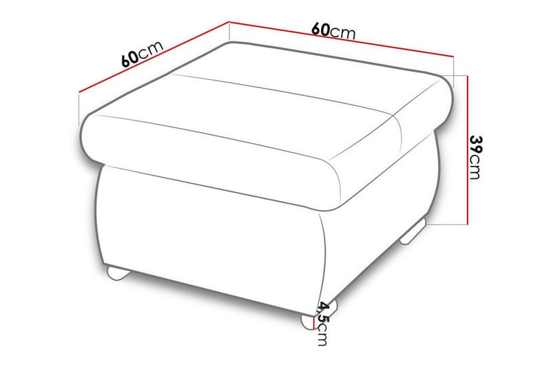 Cerys Fotpall 60 cm - Brun - Möbler - Fåtölj & stolar - Pall & puff - Fotpallar
