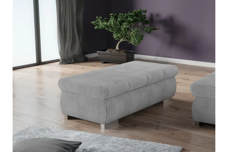 Cerys Fotpall 60 cm - Grå - Möbler - Fåtölj & stolar - Pall & puff - Fotpallar