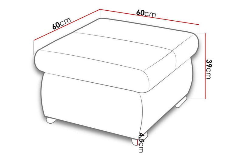 Cerys Fotpall 60 cm - Gul - Möbler - Fåtölj & stolar - Pall & puff - Fotpallar