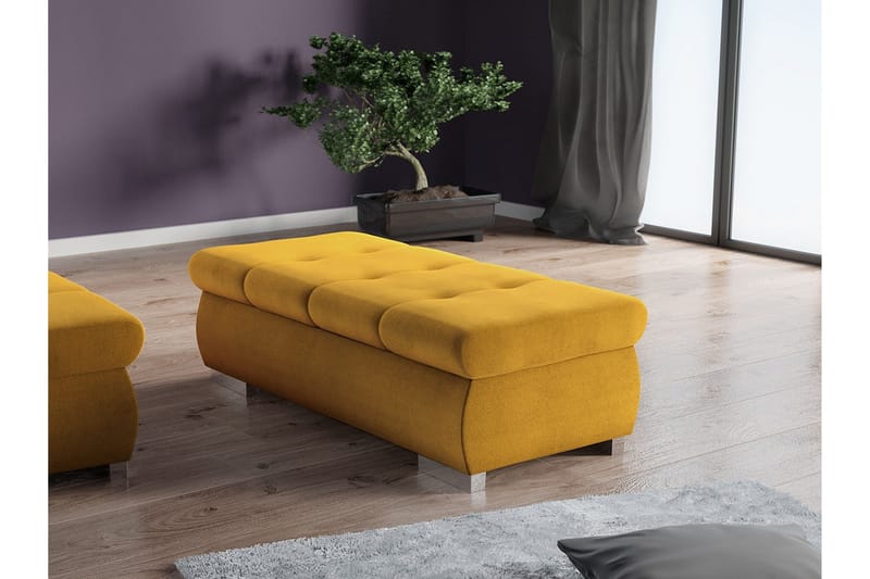 Cerys Fotpall 60 cm - Gul - Möbler - Fåtölj & stolar - Pall & puff - Fotpallar