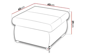 Cerys Fotpall 60 cm - Gul - Möbler - Fåtölj & stolar - Pall & puff - Fotpallar