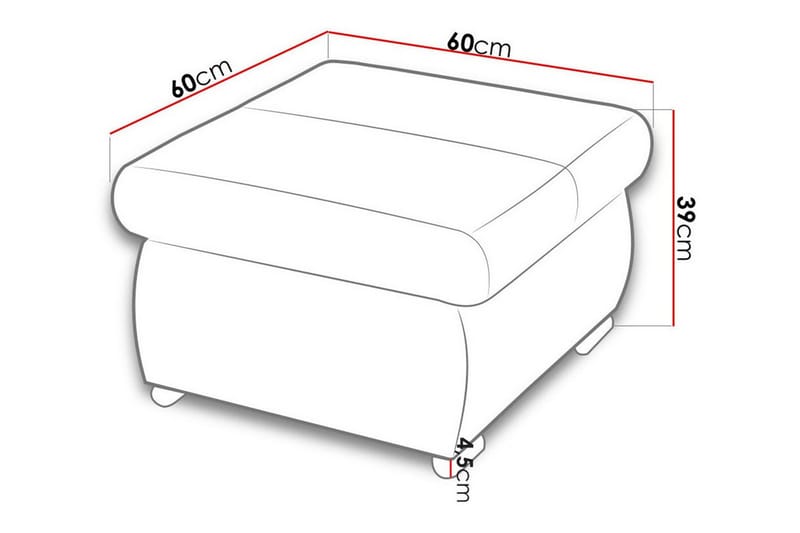 Cerys Fotpall 60 cm - Gul - Möbler - Fåtölj & stolar - Pall & puff - Fotpallar