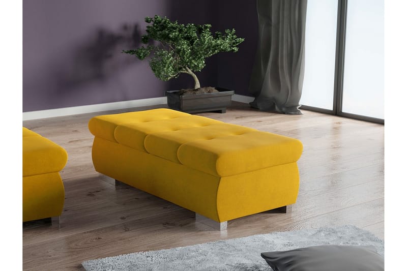 Cerys Fotpall 60 cm - Gul - Möbler - Fåtölj & stolar - Pall & puff - Fotpallar