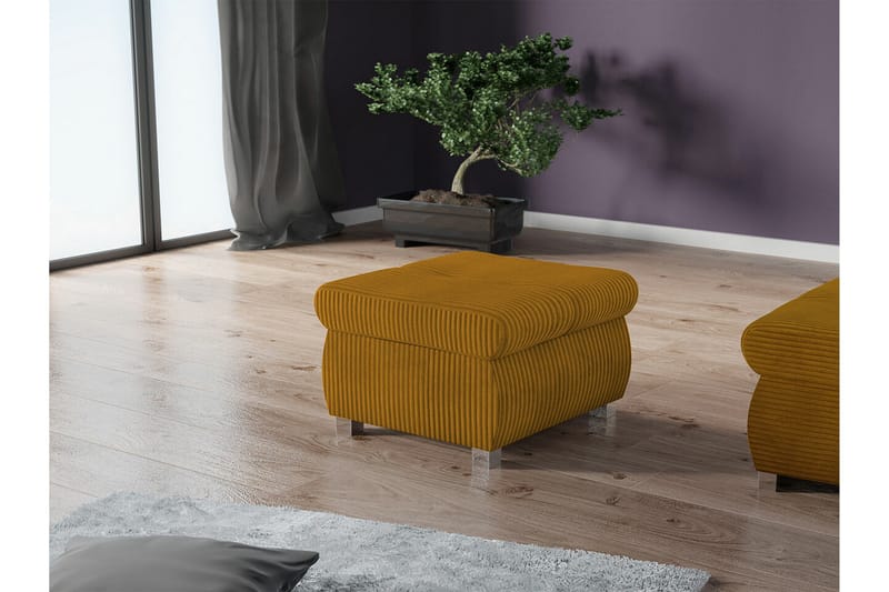 Cerys Fotpall 60 cm - Gul - Möbler - Fåtölj & stolar - Pall & puff - Fotpallar