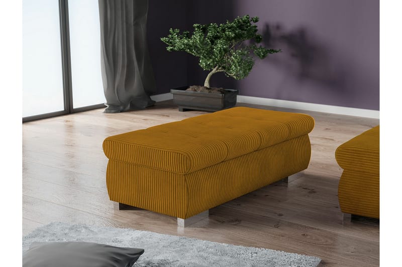Cerys Fotpall 60 cm - Gul - Möbler - Fåtölj & stolar - Pall & puff - Fotpallar