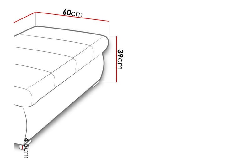 Cerys Fotpall 60 cm - Rosa - Möbler - Fåtölj & stolar - Pall & puff - Fotpallar