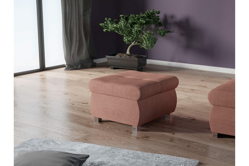 Cerys Fotpall 60 cm - Rosa - Möbler - Fåtölj & stolar - Pall & puff - Fotpallar