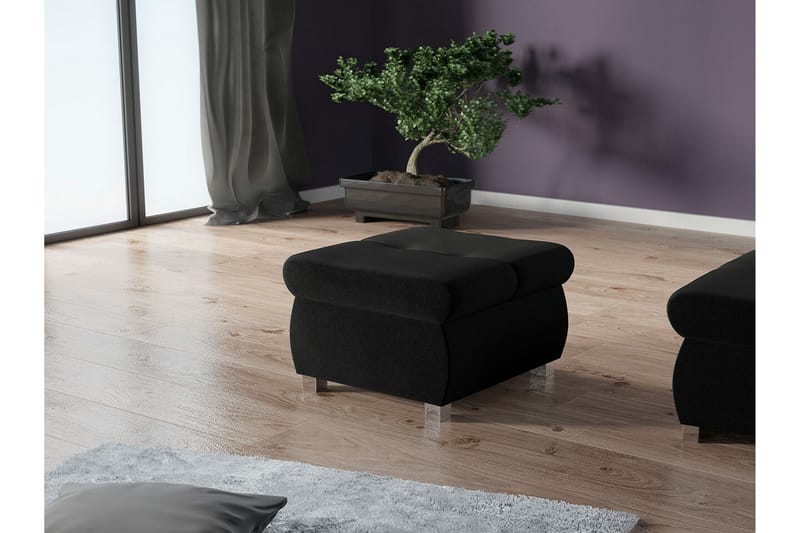 Cerys Fotpall 60 cm - Svart - Möbler - Fåtölj & stolar - Pall & puff - Fotpallar