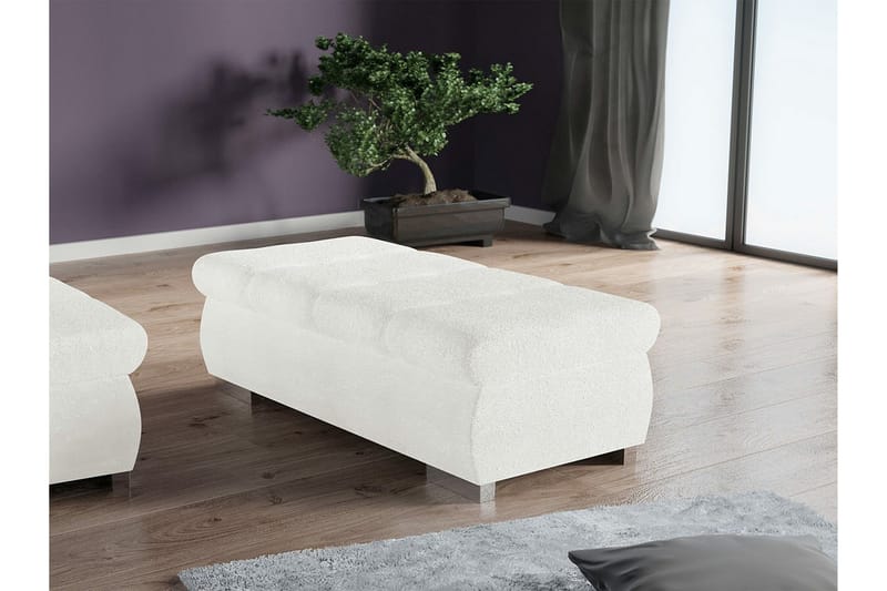 Cerys Fotpall 60 cm - Vit - Möbler - Fåtölj & stolar - Pall & puff - Fotpallar