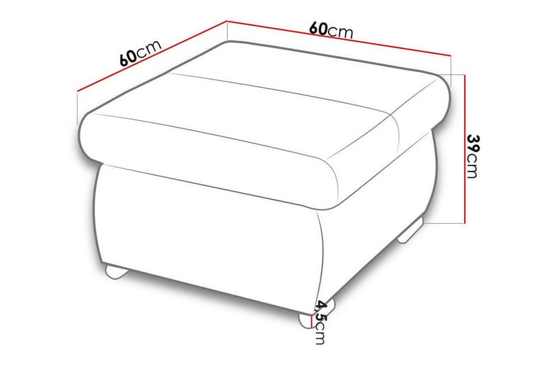 Cerys Fotpall 60 cm - Möbler - Fåtölj & stolar - Pall & puff - Fotpallar