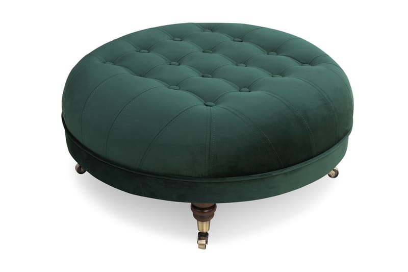 Fotpall Chester Deluxe Sammet Mörkgrön - Fotpallar
