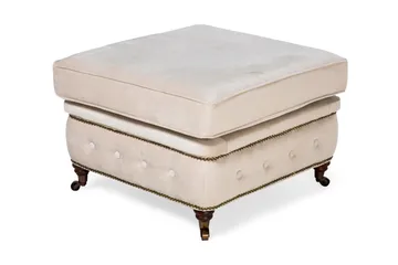 Chesterfield Deluxe Fotpall Sammet - Beige - Möbler - Fåtölj & stolar - Pall & puff - Fotpallar