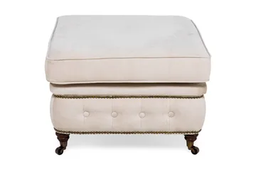 Chesterfield Deluxe Fotpall Sammet - Beige - Möbler - Fåtölj & stolar - Pall & puff - Fotpallar