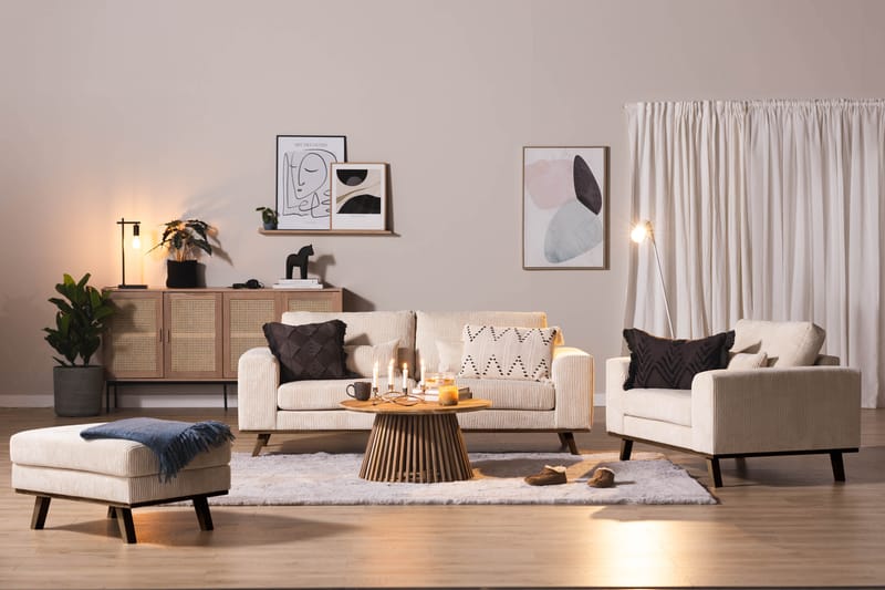 Copenhagen Fotpall Manchester - Beige - Möbler - Fåtölj & stolar - Pall & puff - Fotpallar