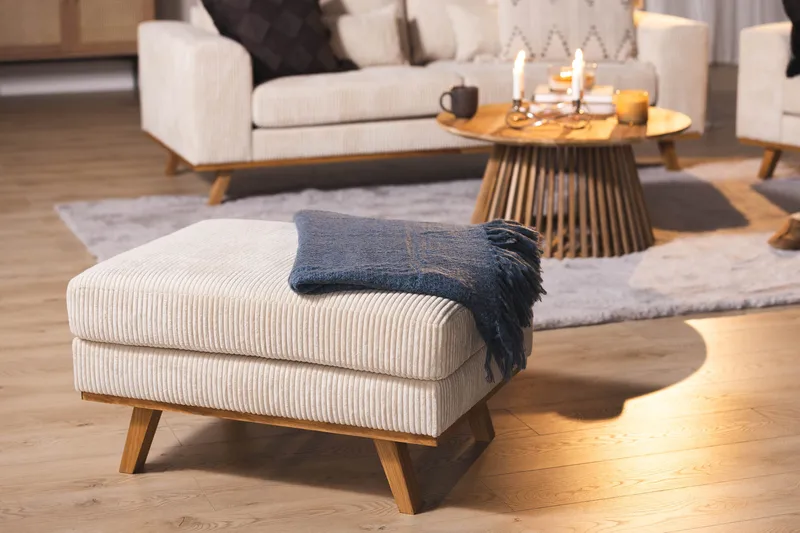 Copenhagen Fotpall Manchester - Beige - Möbler - Fåtölj & stolar - Pall & puff - Fotpallar