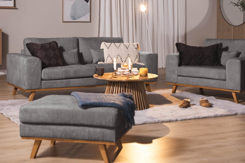 Copenhagen Fotpall Manchester - Grå - Möbler - Fåtölj & stolar - Pall & puff - Fotpallar