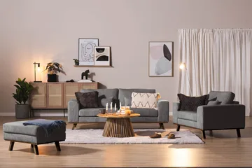 Copenhagen Fotpall Manchester - Grå - Möbler - Fåtölj & stolar - Pall & puff - Fotpallar