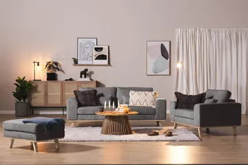 Copenhagen Fotpall Manchester - Grå - Möbler - Fåtölj & stolar - Pall & puff - Fotpallar