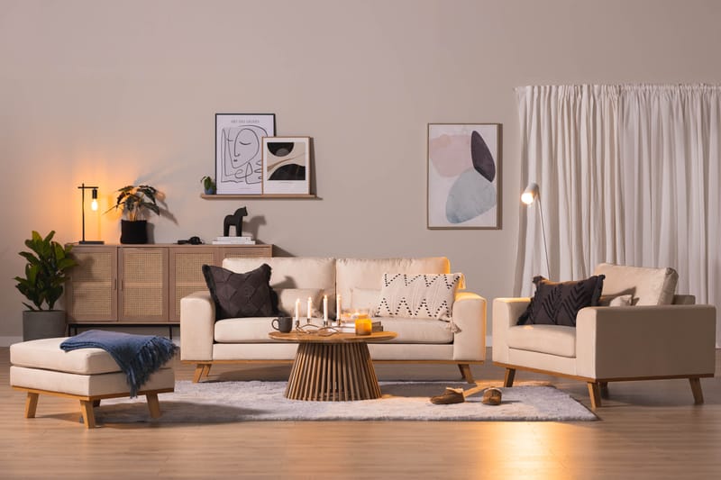 Copenhagen Fotpall Sammet - Beige - Möbler - Fåtölj & stolar - Pall & puff - Fotpallar